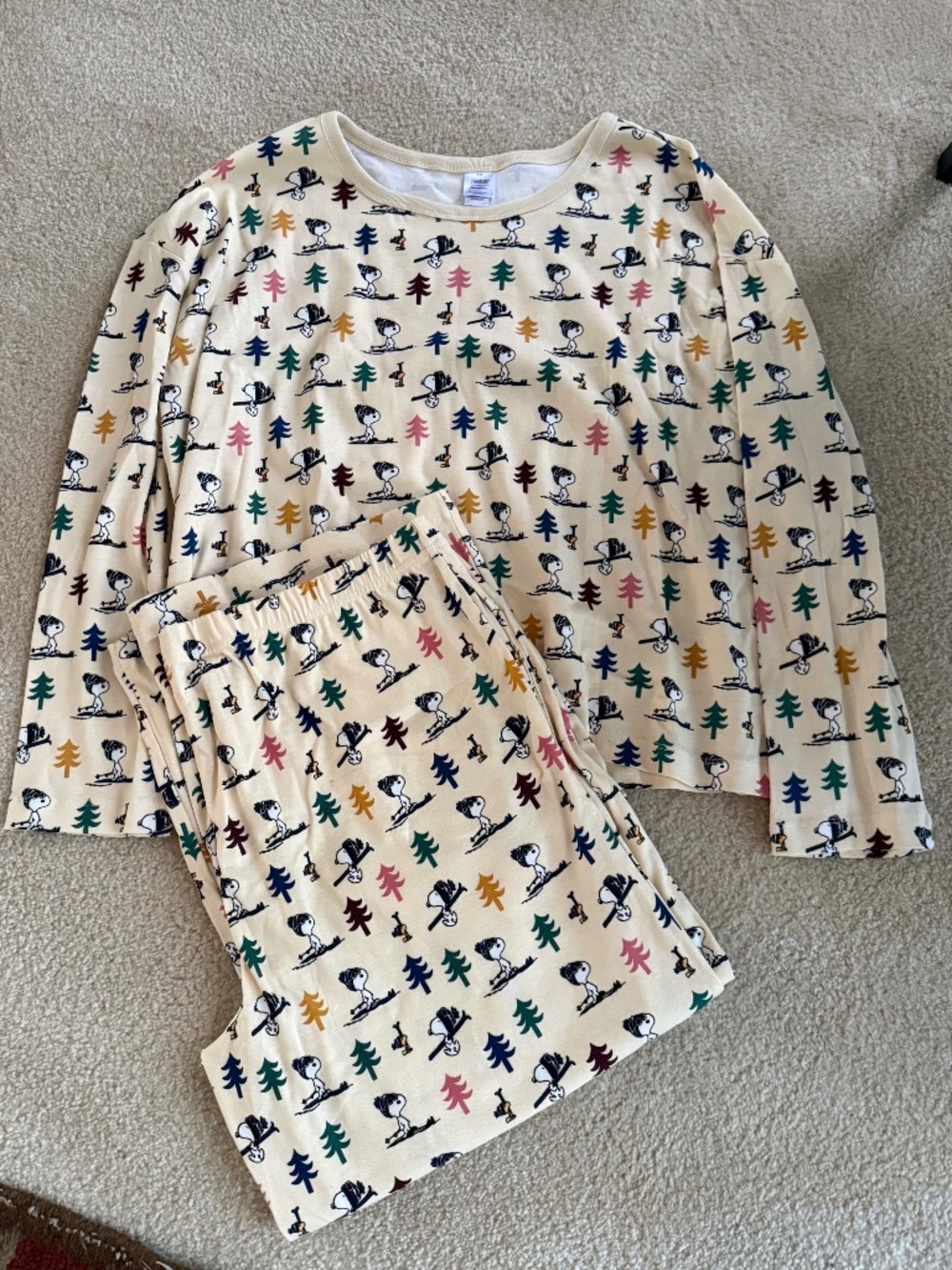 Women's Peanuts Holiday Wide Leg Pajama Set, XXL